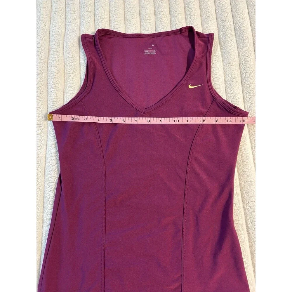 Nike Fit Dry V-neck Tank Top Women's Small Fuchsia Pink Butter Yellow Swoosh Fit